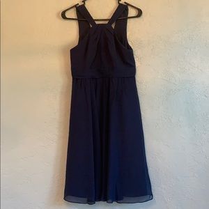 Navy David’s Bridal Bridesmaid Dress